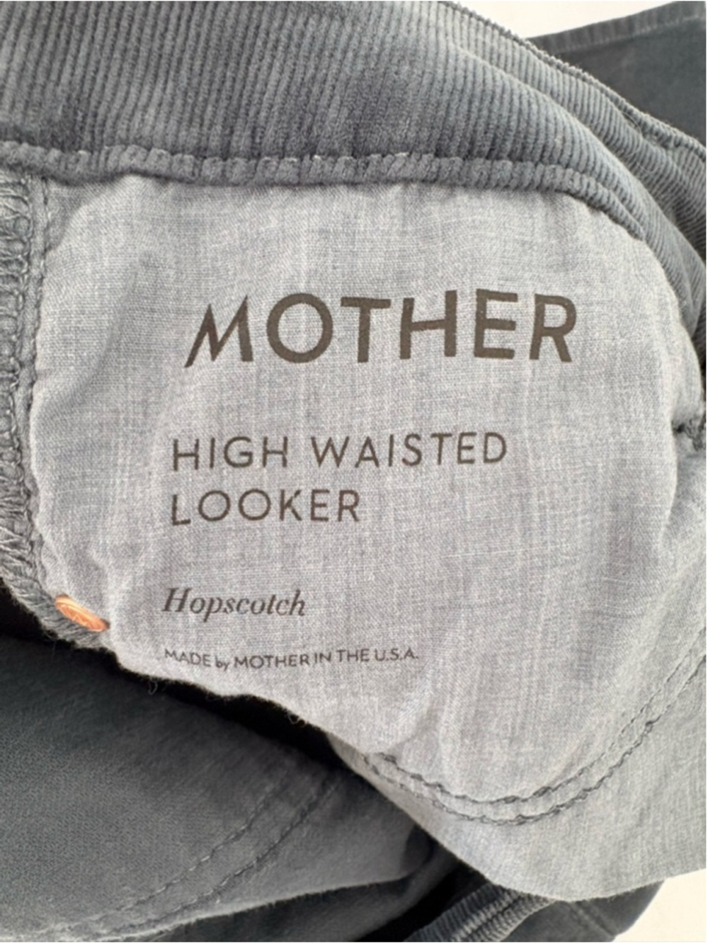 MOTHER High Waisted Looker Corduroy Pants Sz 29 (15”W) Hopscotch Indigo #327 EUC - Picture 6 of 13